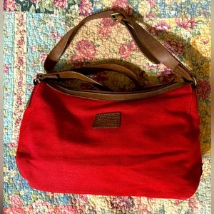 Relic purse, canvas with leather trim, excellent condition.